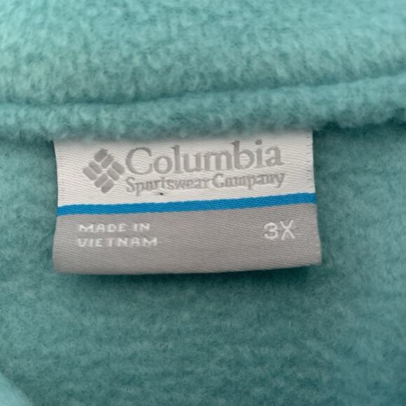 Columbia Sawyer Rapids Full Zip Fleece Jacket Womens Plus 3X Aqua Blue - Picture 2 of 6